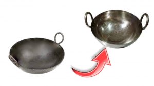 how to clean iron pot at home